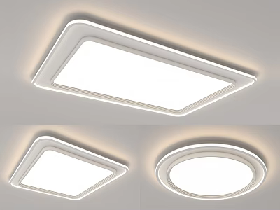 Modern LED Ceiling Lights Square And Round Design Bright Illumination For Home Interiors 3d model