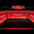 Elegant Ballroom With Red Backdrop Theatrical Beauty Theme Stage Lighting And Decor