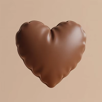 Decorative Soft Cozy Heart Shaped Brown Pillow on Light Brown Background 3d model Decorative Soft Cozy Heart Shaped Brown Pillow on Light Brown Background 3d model