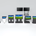 touch screen shaped touch screen TV stand 3d model