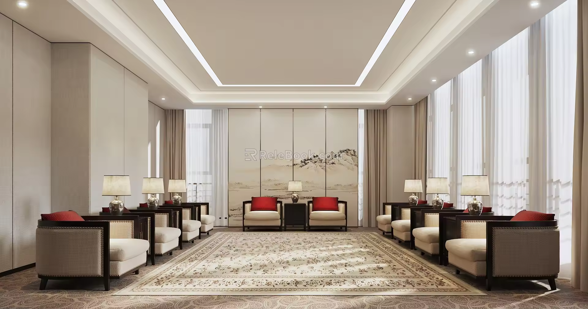 New Chinese Reception Room 3d model