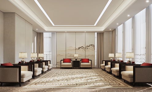 New Chinese Reception Room 3d model