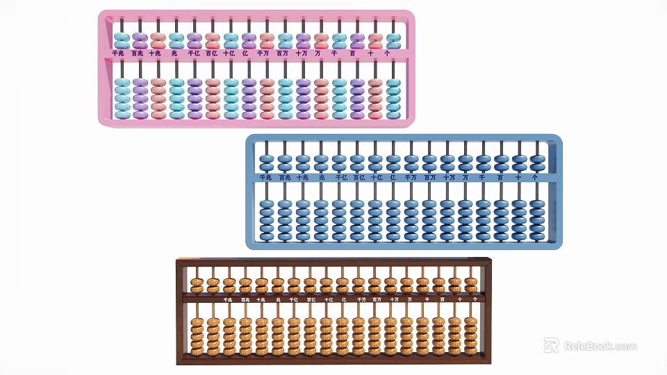 Colorful Abacus Hanging Decorations with Three Different Colors for Home Decor 3d model 