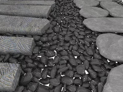 Modern Stone Road Slab Road Qingban Lu Ting Step Modern Sick 3d model