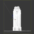 Tall Commercial Complex Tower With Light And Dark Facade And Numerous Windows 3d model