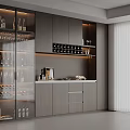 Modern Luxury Sideboard With Integrated Wine Storage And Hidden Warm LED Ambient Lighting Design