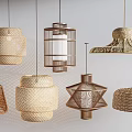 Various Woven Pendant Lights with Different Unique Designs for Home Decor