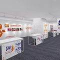 Jingshi Exhibition Booth Design With Chinese Style Red Lanterns Drums And Product Displays