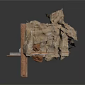 Rustic Brick And Stone Structure With Small Opening And Support Legs