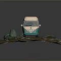 Modern bus minibus minivan driverless bus 3d model