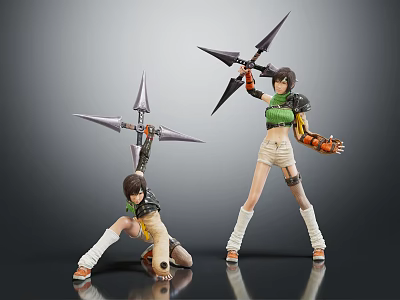 Highly Detailed Anime Characters Action Figures With Dynamic Poses And Sharp Weapons 3d model