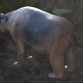 3D Model of a Large Flying Animal With Brown Gray Feathers Standing on Grass