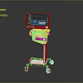 Mobile Medical Monitor Cart With Screen And Control Panel And Wheels