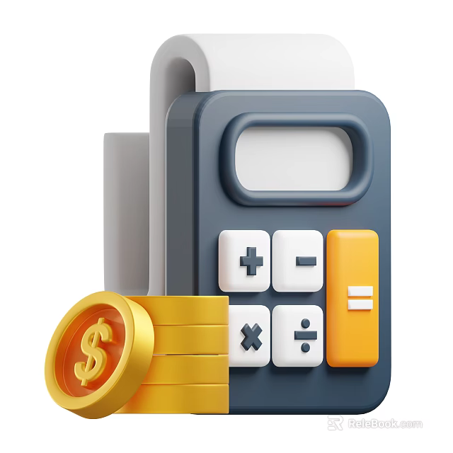 Smart Machine With Calculator And Gold Dollar Coins For Financial Calculation Functions 3d model 
