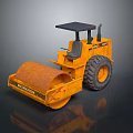Yellow Road Roller With Steel Drum Cabin And Large Tires For Construction
