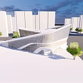 Modern Sales Office Building Features Unique Curved Design Surrounded By High Rises And Green Trees