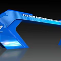 Modern Blue Archway With New Pattern Design Promoting A New Era And Geometric Elements 3d model