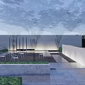 Modern Garden Landscape Design With Stone Pathway Water Features And Illuminated Steps