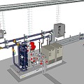 Hydraulic device of heat exchanger bridge control cabinet 3d model