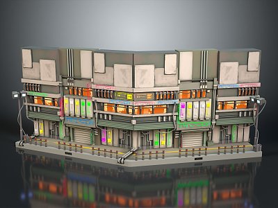 Modern Cartoon Building Department Store Grocery Shop Daily Store Grocery Store 3d model