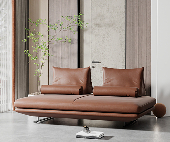 modern double sofa double leather sofa 3d model