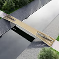Scenic Landscape Bridge Over Calm Water With Sunset Reflection And Green Trees Under Twilight Sky
