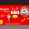 Red Themed Commercial Equipment for 50th Anniversary China Dragon Display with Yellow Elements