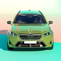 Green BMW Wagon Featuring Modern Sporty Design Black Roof And Wheels