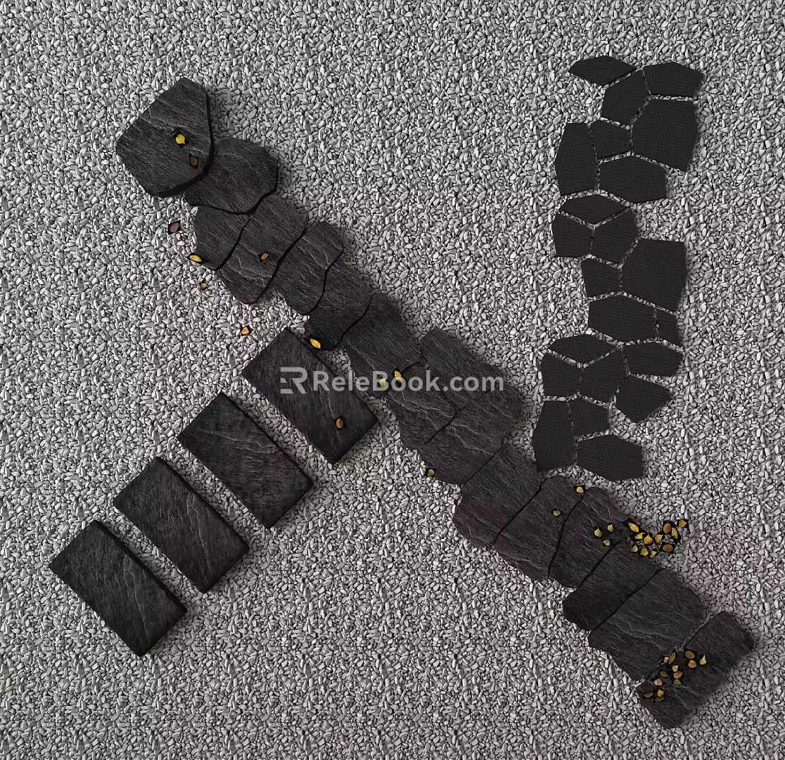 Landscape Tingbu Garden Paving 3d model