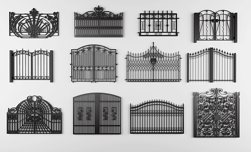 Jane European Gate Classical Iron Gate 3d model