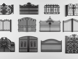 Jane European Gate Classical Iron Gate 3d model