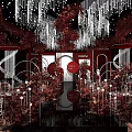 Elegant Modern Banquet Hall Interior With Red Black Decor Crystal Chandeliers And Floral Arrangements