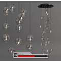 Stylish Hanging Crystal Chandeliers with Transparent Glass Balls and Bright Illumination Design