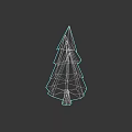 Green Origami Pine Tree With Layered Structure Brown Trunk Against Dark Gray Background