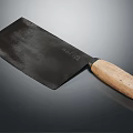 High Quality Kitchen Knife With Black Blade And Wooden Handle For Home Use