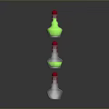 Silver Bottles with Red Caps Organized in Three Rows as Daily Living Supplies