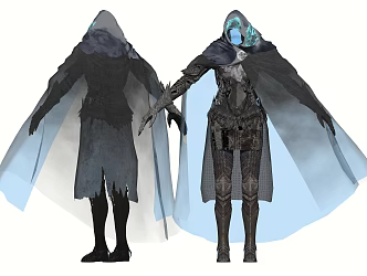 Cloak Assassin Samurai Knight 3d model