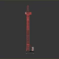 Red Tower Crane As Functional Construction Vehicle For Site Lifting Operations