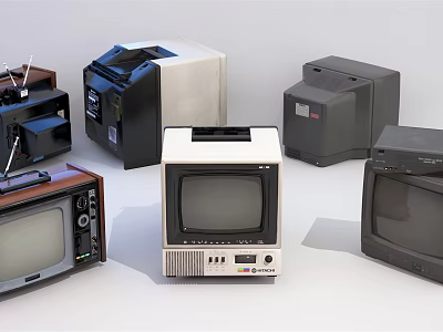 Vintage Televisions Collection Featuring Various Retro Styles and Classic Designs 3d model