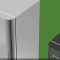 Practical Storage Boxes With Open Lids White Black Design And Circular Objects On Green Background