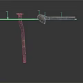 Black Industrial Metal Structure With Vertical Pipe And Horizontal Bar Components
