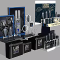 Premium LAB SERIES Skincare Display With Showcase Stand And Various Items 3d model