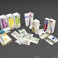 Pharmaceutical Medical Devices With Medicine Boxes Tablets And Ointment Tubes