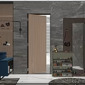 Modern Wooden Shoe Cabinet With Coat Hanging Storage And Shoe Organizer In Living Room Entry