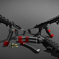 Game props submachine gun m elite 3 daniel handyside cook 3d model