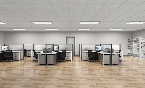 Modern public office area Open office area 3d model