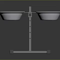 Double Stainless Steel Bowls Mounted On Sturdy Metal Stand With Stable Base