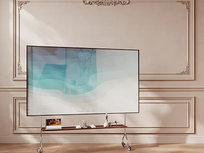 Iron Art Decor In Elegant Living Room With TV 3d model