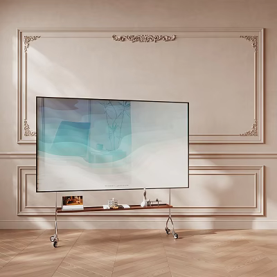 Iron Art Decor In Elegant Living Room With TV 3d model