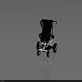 BabyJoy Purple Stroller with Sunshade Canopy White Frame Large Wheels Modern Design